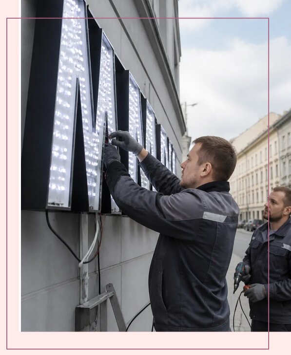 Изготовление и монтаж светодиодных LED вывесок в Лесозаводске
