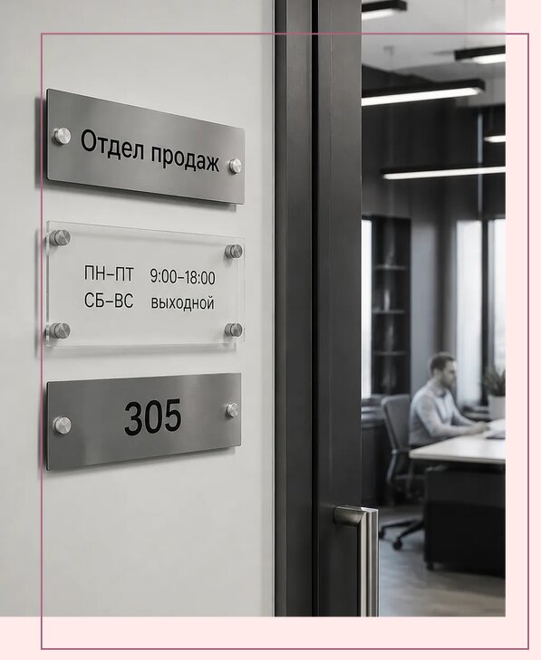 Офисные таблички на дверь в Лесозаводске по цене от 5066 р. | Аванза-Лсз